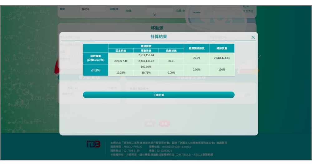 經濟部工業局 碳排金好算網站