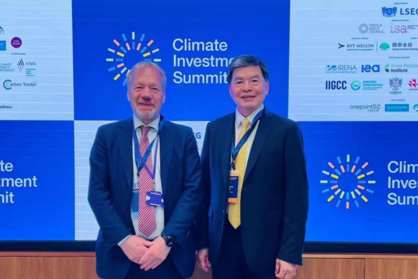 國泰金控總經理李長庚前往倫敦參加「氣候投資高峰論壇」(Climate Investment Summit)擔任與談人,分享國泰金的永續金融。